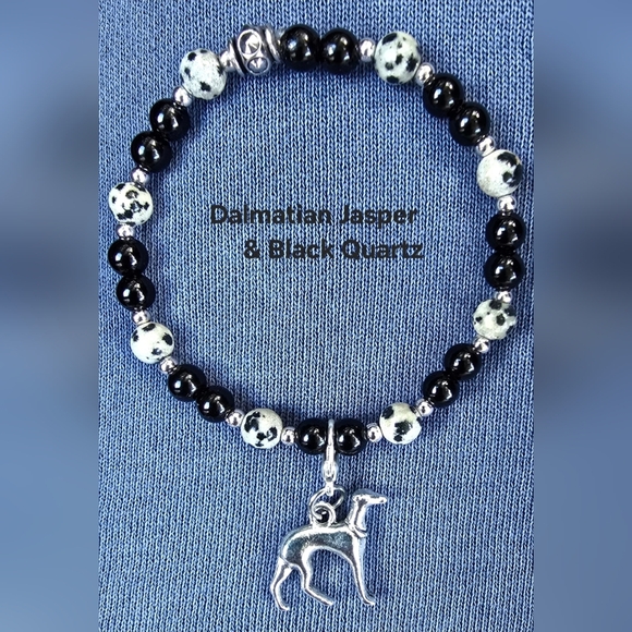 Semi-Precious Stone Unisex Greyhound Bracelets & Rainbow Bridge Memorial Brac. - Picture 1 of 10